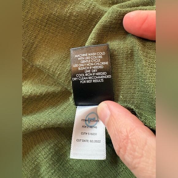 Torrid Mini Rib Knit Babydoll Skater Dress Olive Army Green Size 3 - Picture 11 of 12